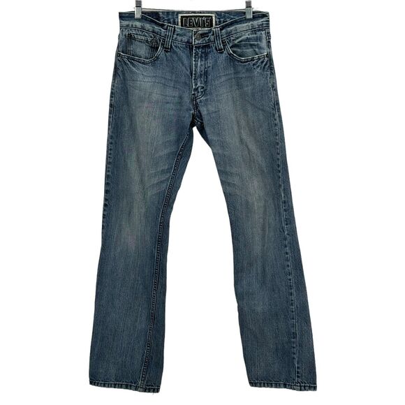 Levi's 514 Men Blue Straight Slim Jeans W32 L32 Red Tab 5 Pocket Zip 100% Cotton - Picture 1 of 10